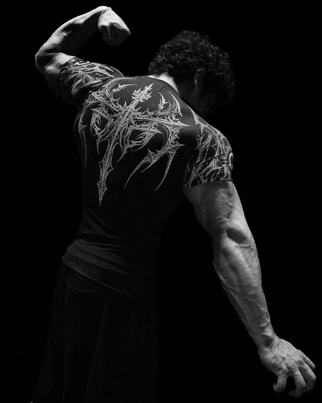 Men's Gym T-Shirt Gothic Print High Elasticity