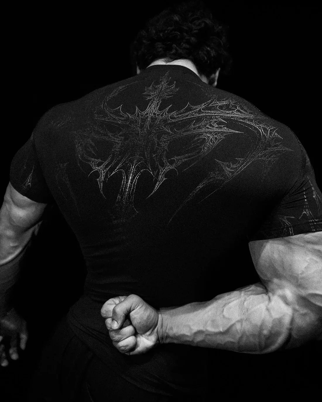 Men's Gym T-Shirt Gothic Print High Elasticity