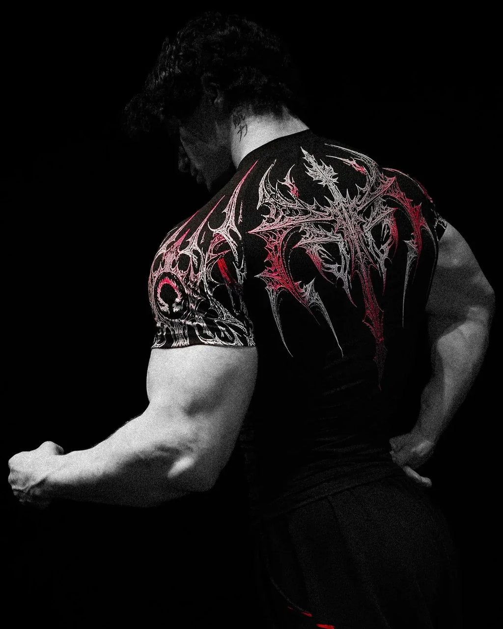 Men's Gym T-Shirt Gothic Print High Elasticity