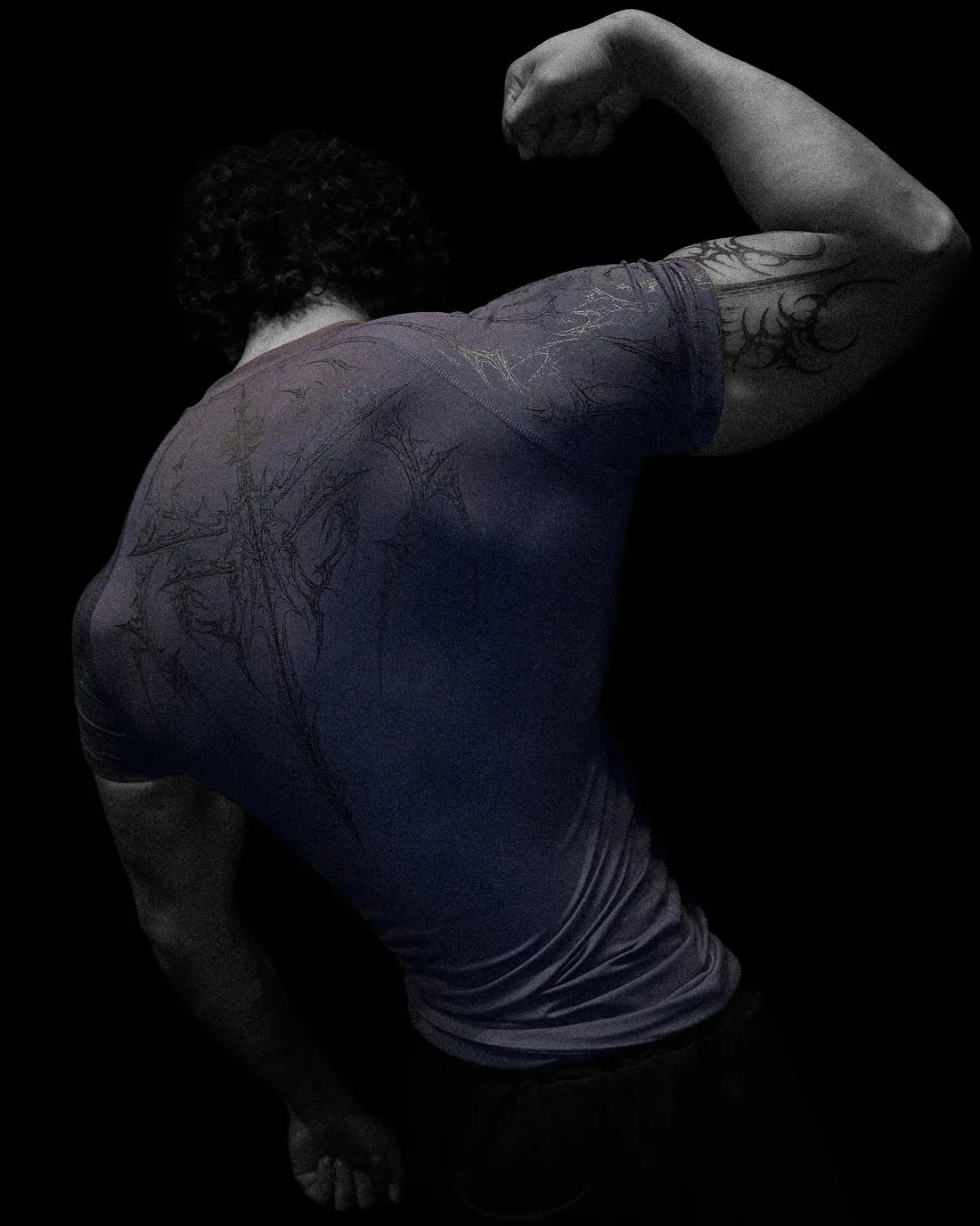 Men's Gym T-Shirt Gothic Print High Elasticity